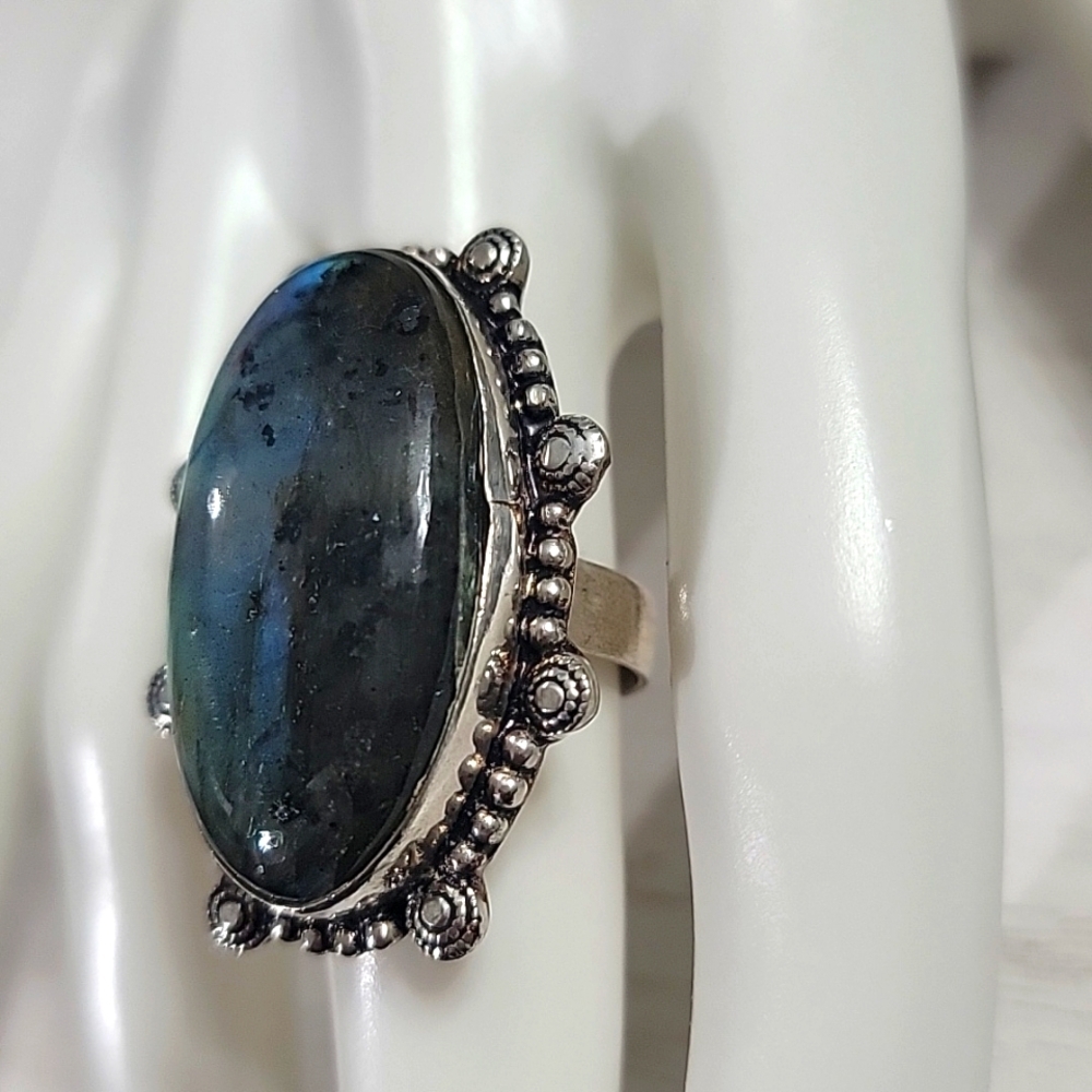 Labradorite Artisan Statement Ring - image 3